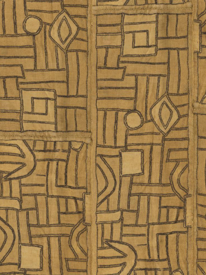 Golden Maze Kuba Cloth - Wallpaper