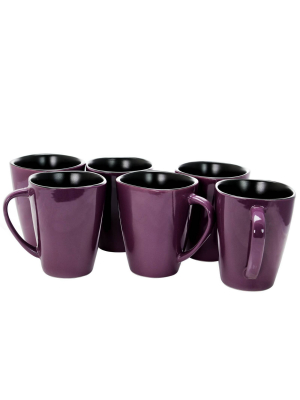 14oz 6pk Berry Heart Coffee Mugs Purple - Elama