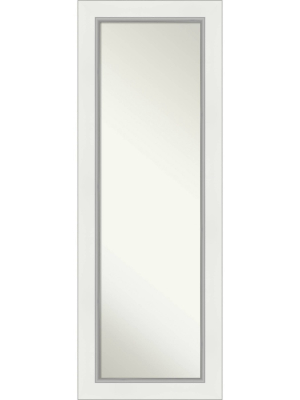 19" X 53" Eva White Silver Framed On The Door Mirror - Amanti Art