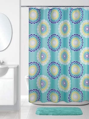 Atomic Circle Shower Curtain Mint Green - Allure Home Creation