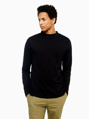 Black Turtle Neck Long Sleeve T-shirt