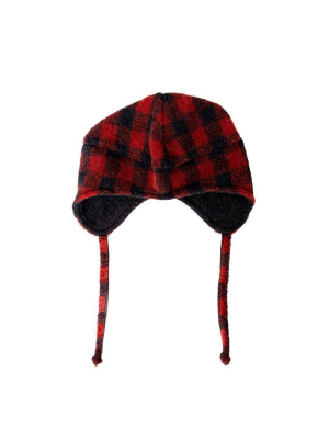 Polar Mitts Buffalo Plaid Flap Hat