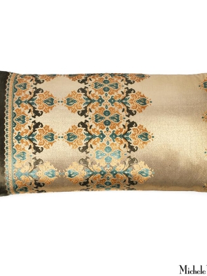 Printed Velvet Pillow Byzantium Gold 20x36