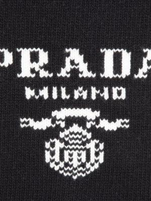 Prada Logo Intarsia Scarf