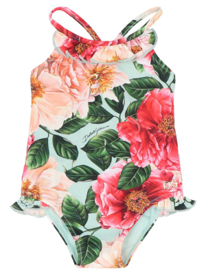 Dolce & Gabbana Kids Camellia Print Swimsuit