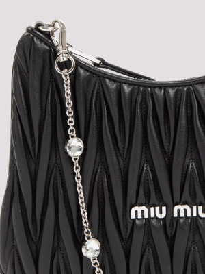 Miu Miu Crystal Chain Matelassé Shoulder Bag