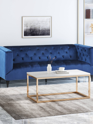 Loomis Contemporary Upholstered Tufted Sofa Blue - Christopher Knight Home
