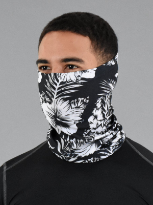 Tropical Black White Neck Gaiter