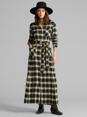 Plaid Belted Shirtdress