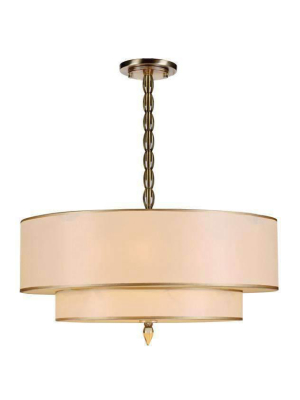 Luxo 5 Light Drum Shade Chandelier