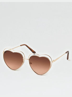 Aeo Metal Heart Sunglasses