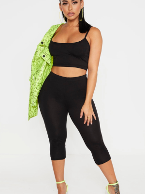 Shape Black Jersey Cropped Leggings