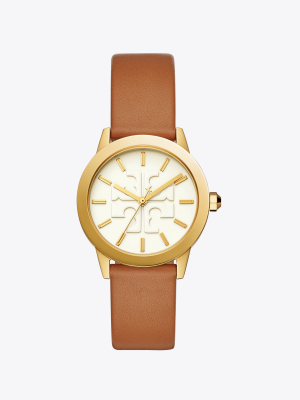 Gigi Watch, Brown Leather/gold Tone, 36 X 42 Mm
