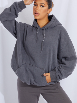 Charcoal Washed Oversized Hoodie