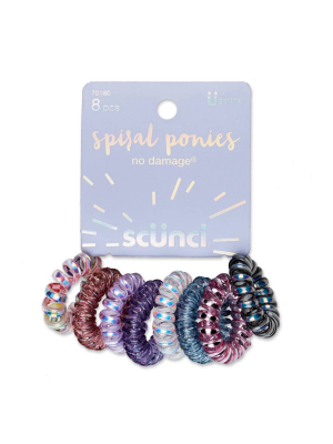 Scunci Galaxy Glitter Coloring Spiral Pony Hair Elastic - 8ct