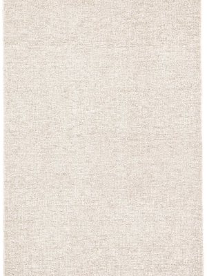 Oland Handmade Solid Ivory & Gray Area Rug