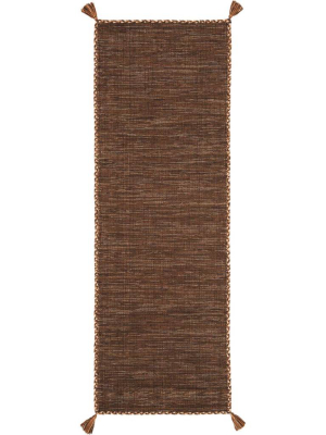 Montauk Washed Brown/black Runner Rug