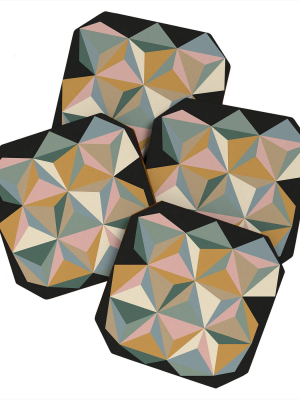 4pk Alisa Galitsyna Pastel Triangles Coasters - Society6