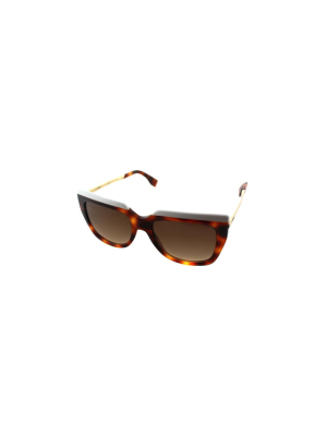 Fendi Ff 0087 Cum Womens Square Sunglasses Brown 53mm