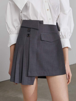 Jilted Grey Asymmetrical Mini Skirt