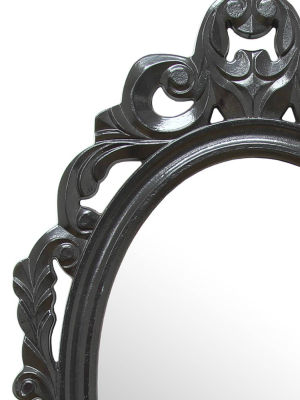 15.25" X 23.25" Baroque Mirror Black - Stratton Home Décor