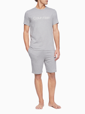 Ck Chill Heathered Logo Drawstring Lounge Shorts