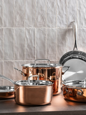 Cuisinart Tri Ply Stainless Steel 8 Piece Copper Cookware Set