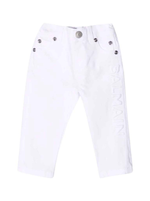 Balmain Kids Logo Detailed Skinny Leg Pants