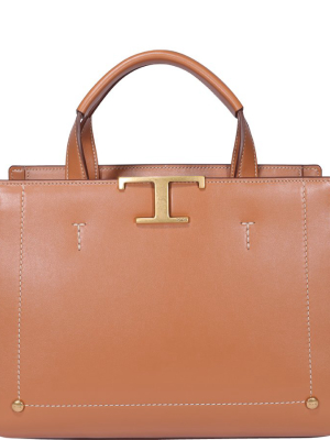 Tod's Signature Logo Plaque Medium Tote Bag