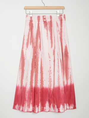 Ansley Tie-dye Wrap Midi Skirt