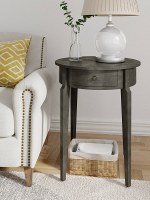 Thaddeus Round Side Table Dark Gray - Finch