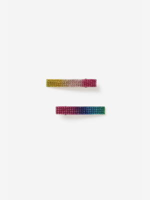 **2 Pack Rainbow Hair Slides