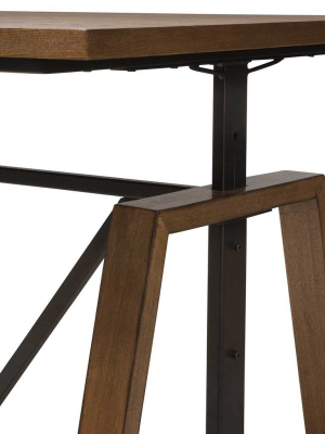 Niam Adjustable Height Desk Brown/black