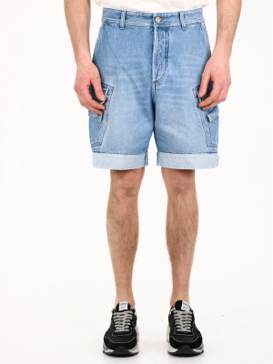 Balmain Multi-pocket Denim Shorts