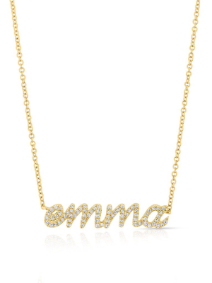14kt Yellow Gold Diamond Personalized Name Necklace