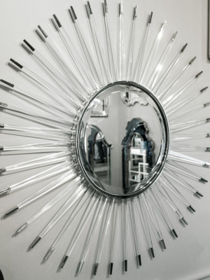 Acrylic And Nickel Starburst Mirror