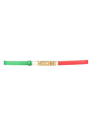 Moschino Lettering Logo Tricolour Belt