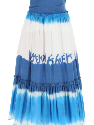 Alberta Ferretti Tie Die Print Pareo Skirt