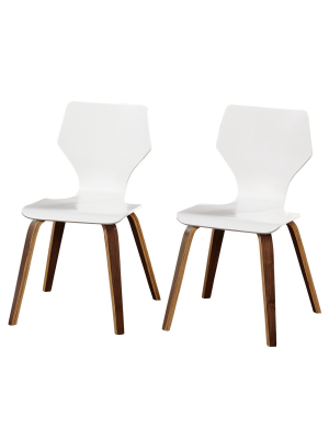 Set Of 2 Bari Bentwood Chair White - Angelo:home