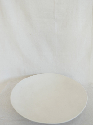 Mervyn Gers Flat Serving Bowl In White Glaze