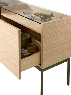 Luc 160 Sideboard With 2 Drawers - Glass Top