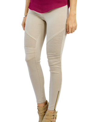 Moto Jegging - Tan