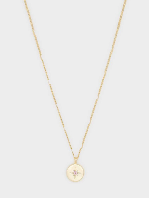 Power Birthstone Coin Necklace (october)