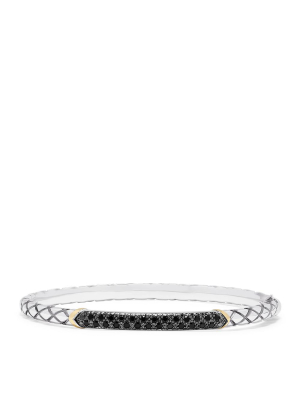 Effy 925 Sterling Silver & 18k Gold Accented Black Diamond Bangle, 0.45 Tcw