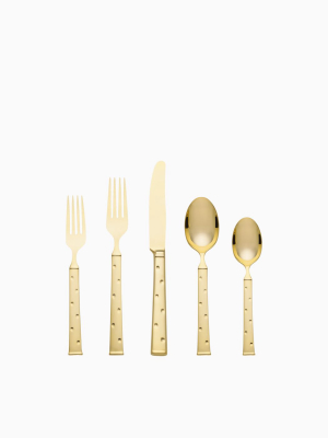 Larabee Dot Gold 5-piece Place Setting