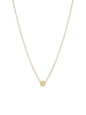 14k Itty Bitty Smiley Face Necklace