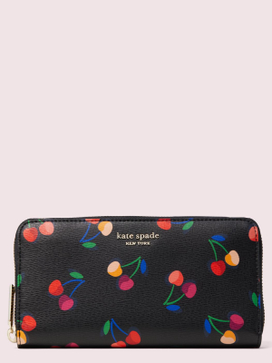 Spencer Cherries Zip-around Continental Wallet