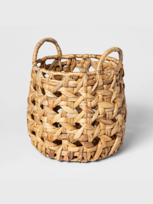 Decorative Cane Pattern 8 Sided Open Weave Basket Natural - Threshold™