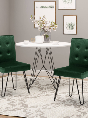 Set Of 2 Carlstad Glam Tufted Velvet Dining Chairs Emerald - Christopher Knight Home