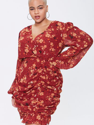 Plus Size Floral Print Dress